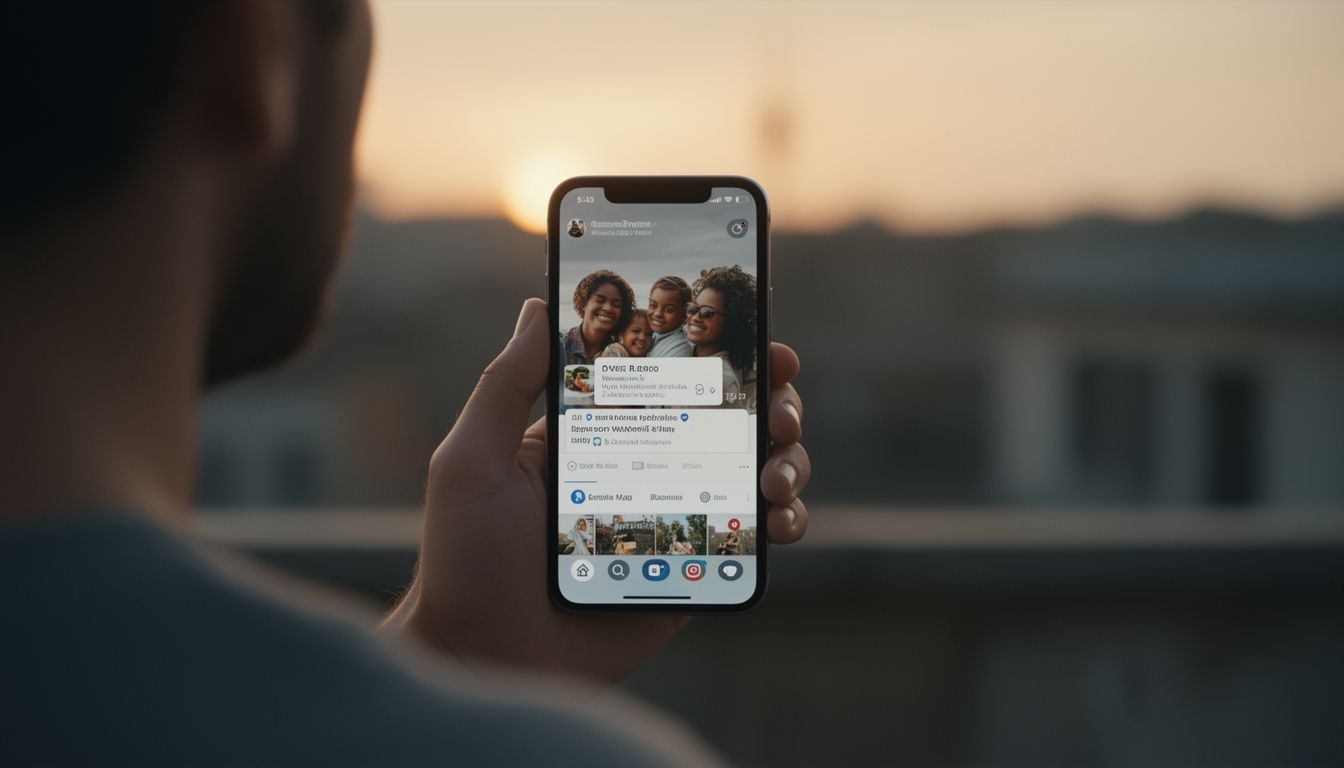 A smartphone displaying an unexpected digital memory notification