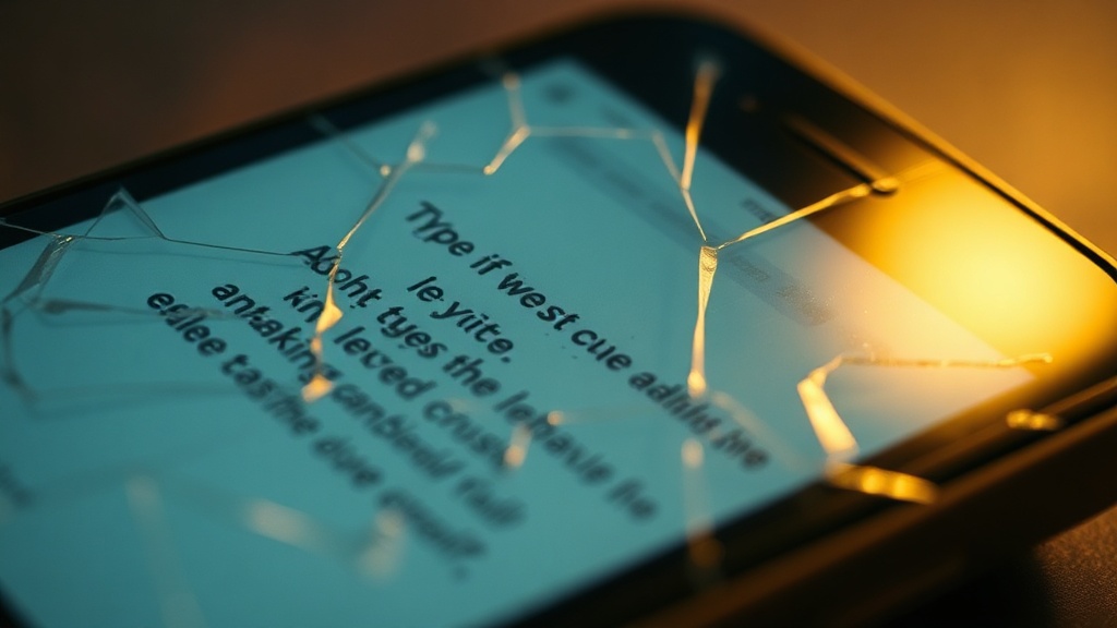 A worn smartphone displaying old text messages with visible typos